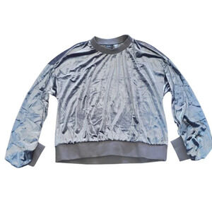 Worthington LT (tall) Velvet Bishop Sleeve Pullover Sweatshirt 90% Polyester 10%